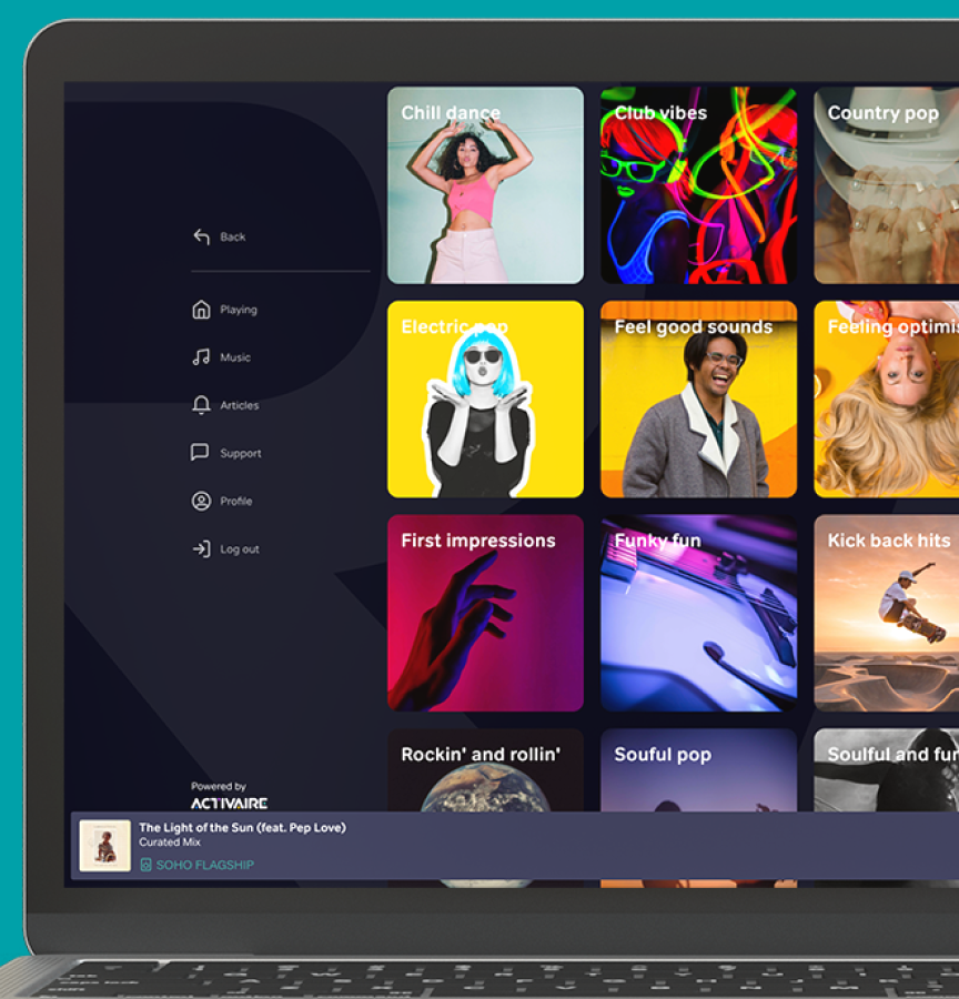 Activaire + Marshall: Music for Business 5 curator screen marshall
